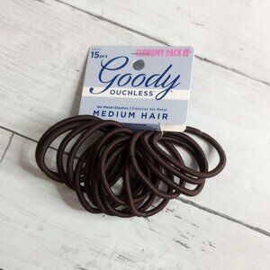 Goody Ponytail Hair Ties Ouchless Elastics Holders Brown Economy Pack 15